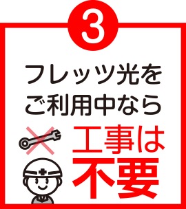 フレッツ光をご利用中なら工事不要